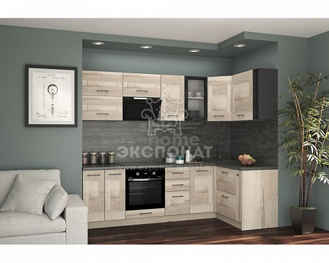 Кухня модульная угловая 2600х1200 мм Дублин